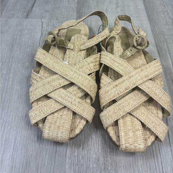 NWT FARM Rio Synthetic Raffia Zigzag Sandal in Natural Size 39 - Picture 2 of 6